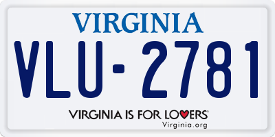 VA license plate VLU2781