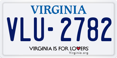 VA license plate VLU2782