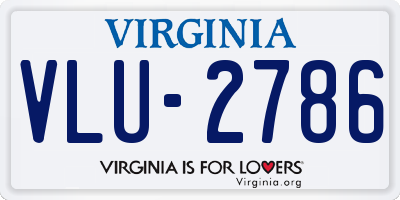 VA license plate VLU2786