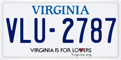 VA license plate VLU2787