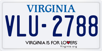 VA license plate VLU2788