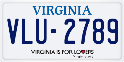 VA license plate VLU2789