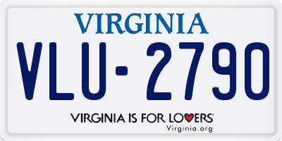 VA license plate VLU2790