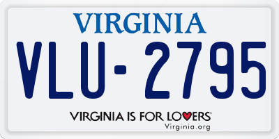 VA license plate VLU2795