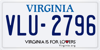 VA license plate VLU2796