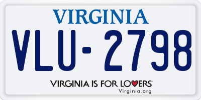 VA license plate VLU2798