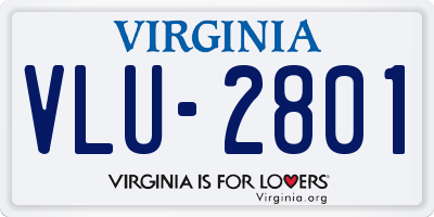 VA license plate VLU2801