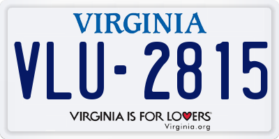 VA license plate VLU2815