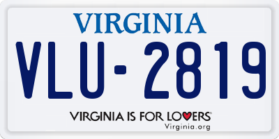 VA license plate VLU2819