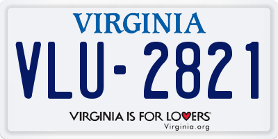 VA license plate VLU2821