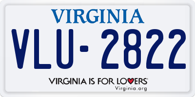 VA license plate VLU2822