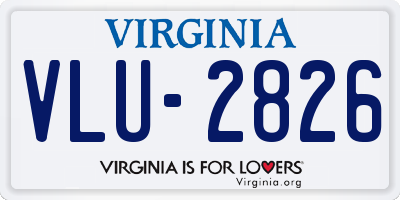 VA license plate VLU2826
