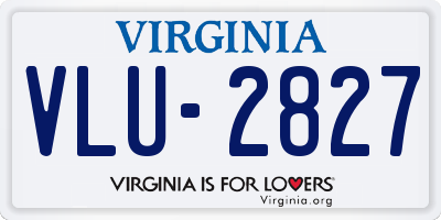 VA license plate VLU2827