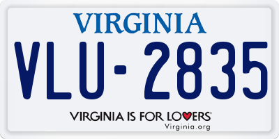 VA license plate VLU2835