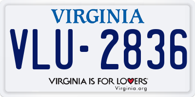 VA license plate VLU2836