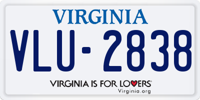 VA license plate VLU2838