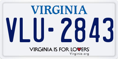 VA license plate VLU2843