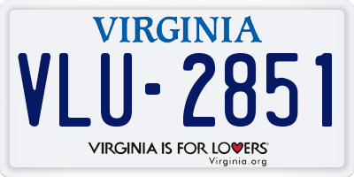 VA license plate VLU2851
