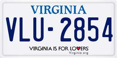 VA license plate VLU2854