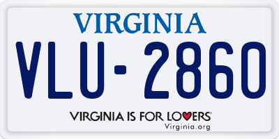 VA license plate VLU2860