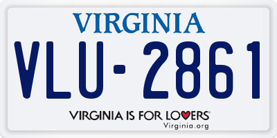 VA license plate VLU2861