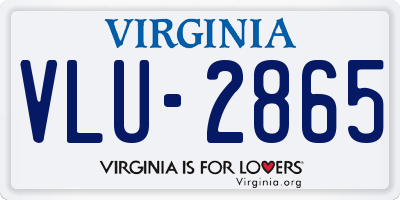 VA license plate VLU2865