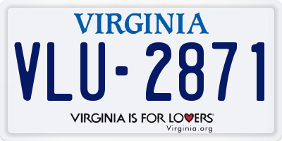 VA license plate VLU2871