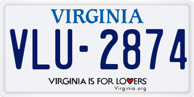 VA license plate VLU2874
