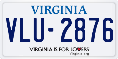 VA license plate VLU2876