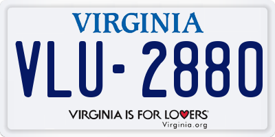 VA license plate VLU2880