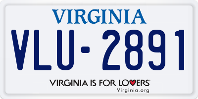 VA license plate VLU2891