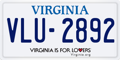 VA license plate VLU2892