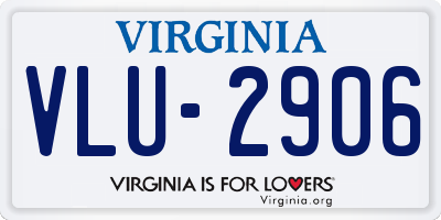VA license plate VLU2906