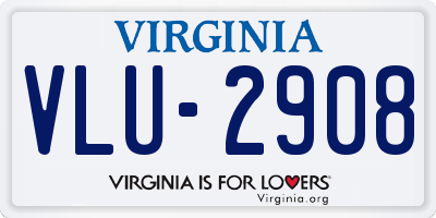 VA license plate VLU2908