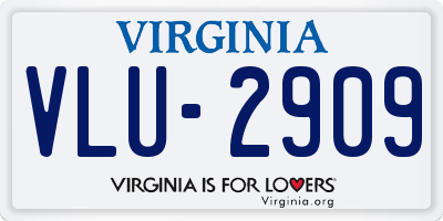 VA license plate VLU2909
