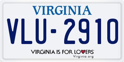 VA license plate VLU2910