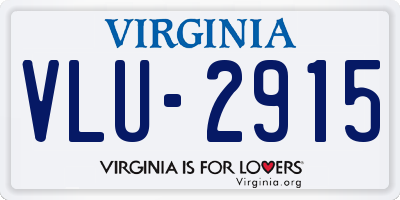 VA license plate VLU2915