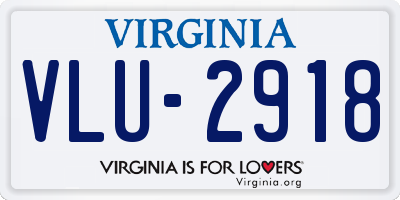 VA license plate VLU2918
