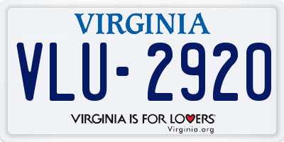 VA license plate VLU2920