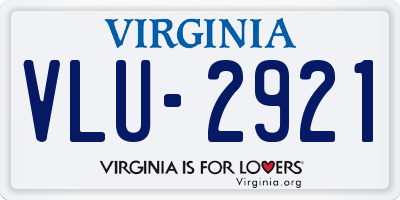 VA license plate VLU2921