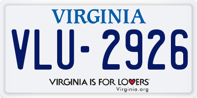 VA license plate VLU2926