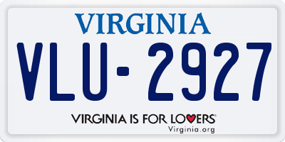 VA license plate VLU2927