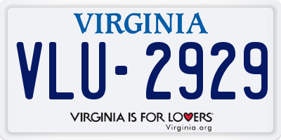 VA license plate VLU2929