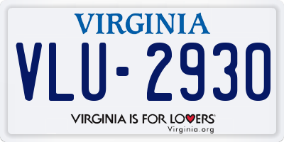 VA license plate VLU2930