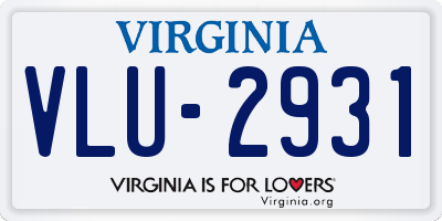 VA license plate VLU2931