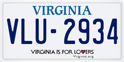 VA license plate VLU2934