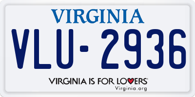 VA license plate VLU2936