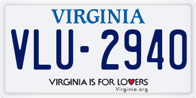 VA license plate VLU2940