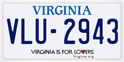 VA license plate VLU2943