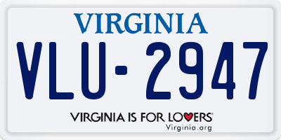 VA license plate VLU2947